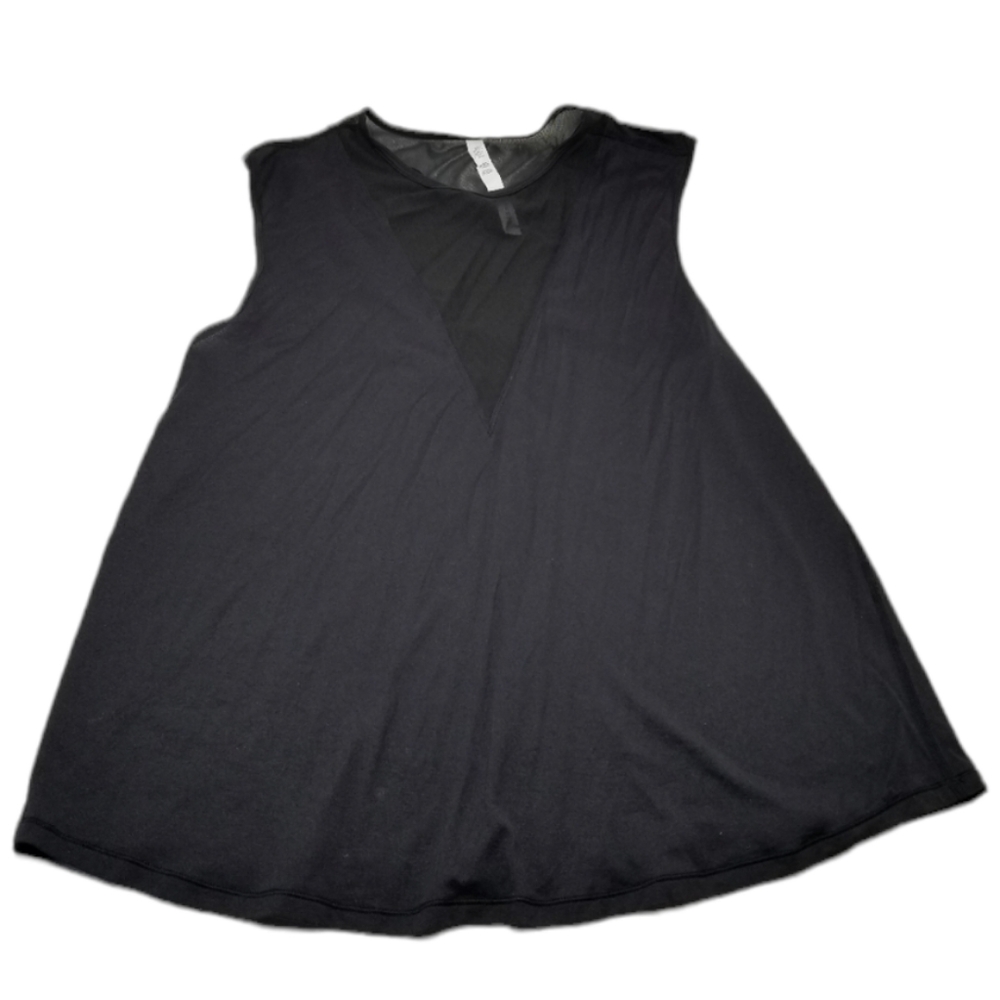 Lululemon Tank Top Womens Size 12 Workout Tunic Sleevless Mesh Neckline Black
